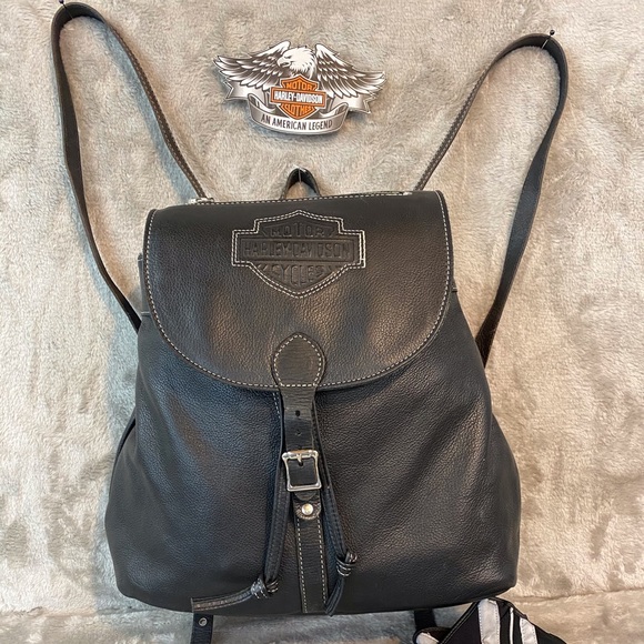 harley davidson leather backpack purse